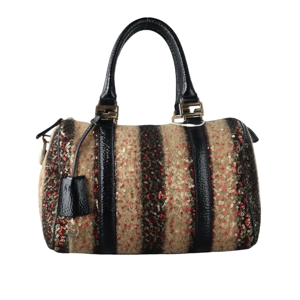 Fendi Black and Gold Sequin Shoulder Bag